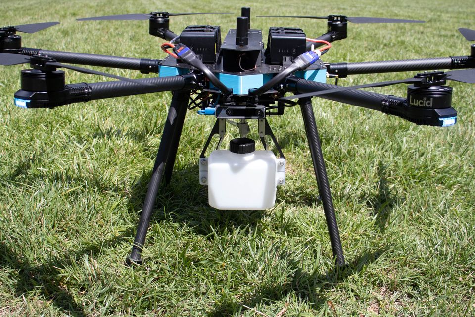 The Dirt and Grime cleaning drone on the ground before a job.